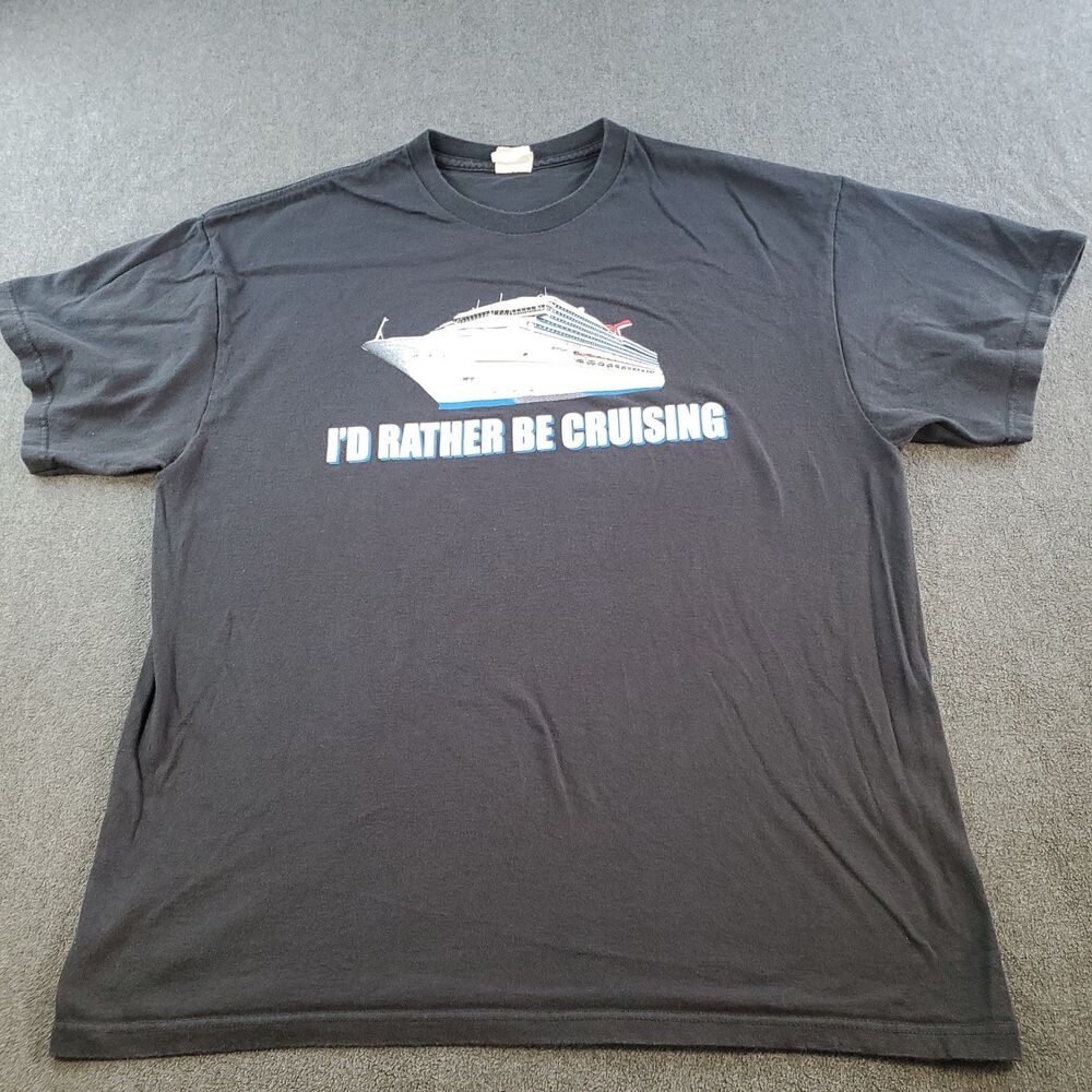 Vintage Carnival Cruise TShirt Mens Black I'D Rather Be Cruising